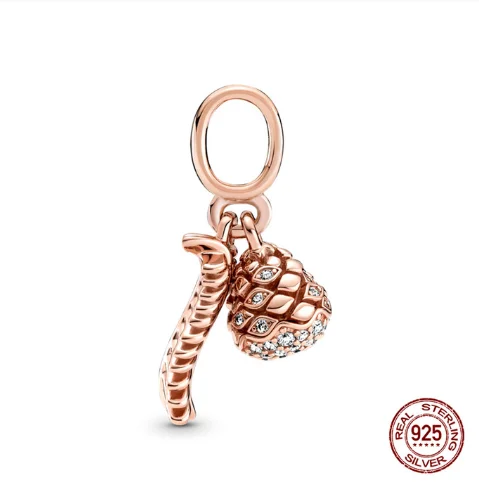 Лидер продаж браслет с подвесками в виде серебряных листьев украшенных