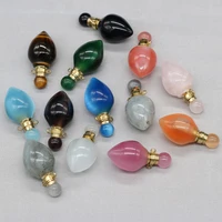 natural stone perfume bottle pendant mix color exquisite charms for jewelry making diy bracelet necklaces connector accessories
