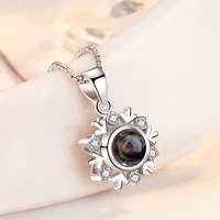 new arrival 30 silver plated elegant snowflake ladies pendant necklace wholesale jewellery women short box chains