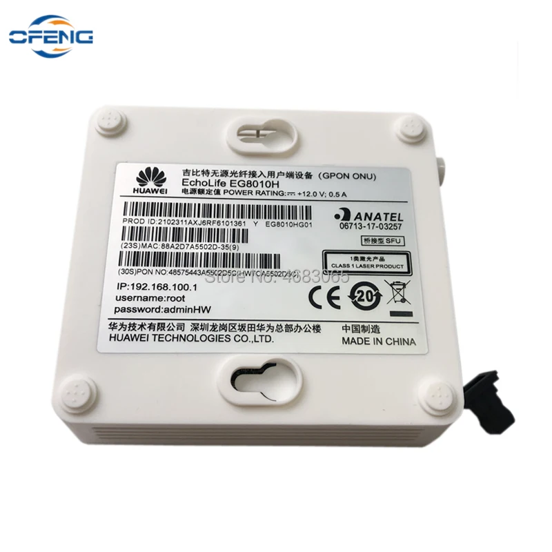 

10PCS HUAWEI EG8010H GPON ONU Fiber modem 1GE port SC UPC / SC APC interface ONT FTTH Fiber Optic Router Without Single Box