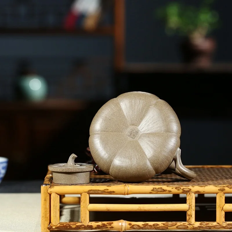 

Yixing Famous Full Manual Infusion Of Tea Kettle Raw Ore Clear Ash Section Mud Dark-red Enameled Pottery Teapot Flower Cargo