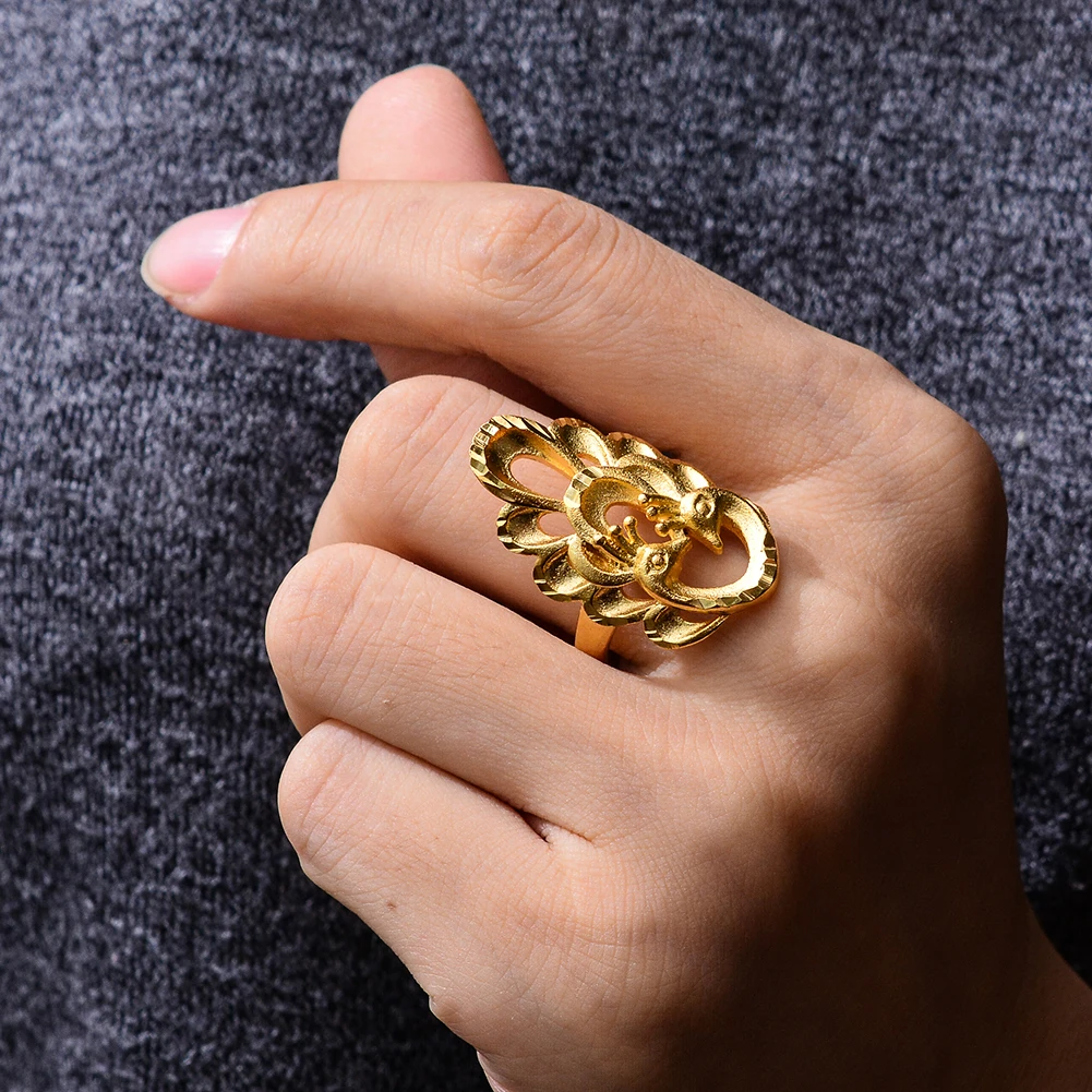 Wando эфиопское Золото Цвет Скраб Кольца для женщин/девочек Регулируемая форма