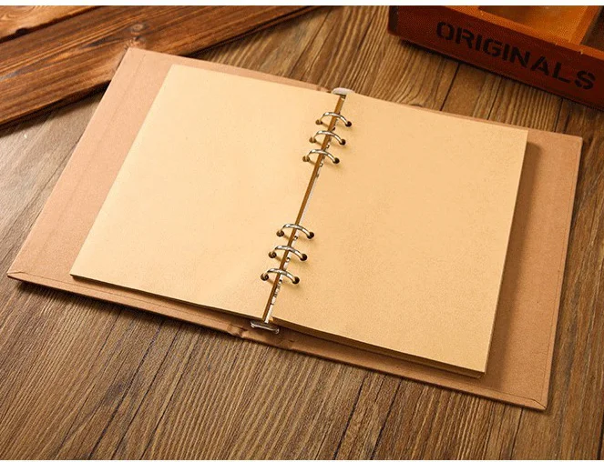 kraft paper Пустой альбом для рисования дневник спиральный блокнот А5 бумага 80 листов для рисования граффити для письма крафт-книга для эскизов офисные школьные принадлежности - Цвет: kraft paper