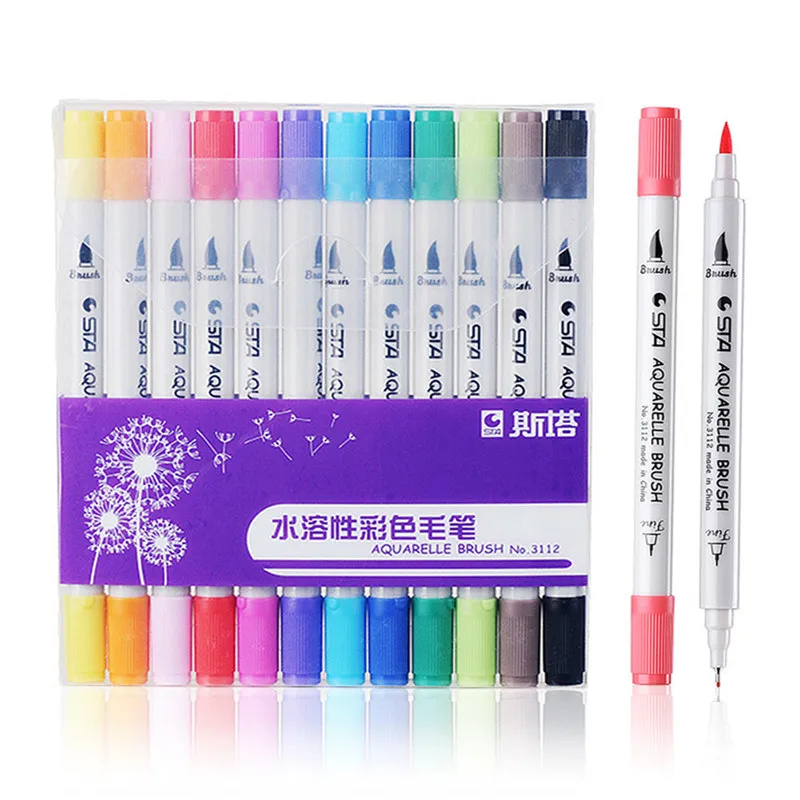 

STA Drawing Pen Water Soluble Marker Pen Watercolor Kid Draw Pen Water Erasable Painting Pen Sewing Accessories Art Supplies