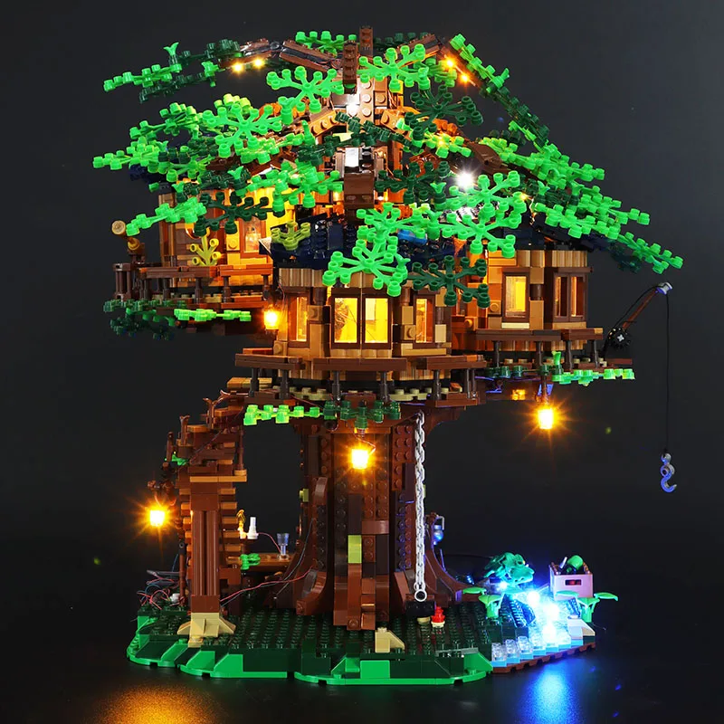 

3117 PCS Leaves Two Colours Tree House Model Building Blocks Bricks 21318 6007 Kids Educational Toy Birthday Chirstmas Gift