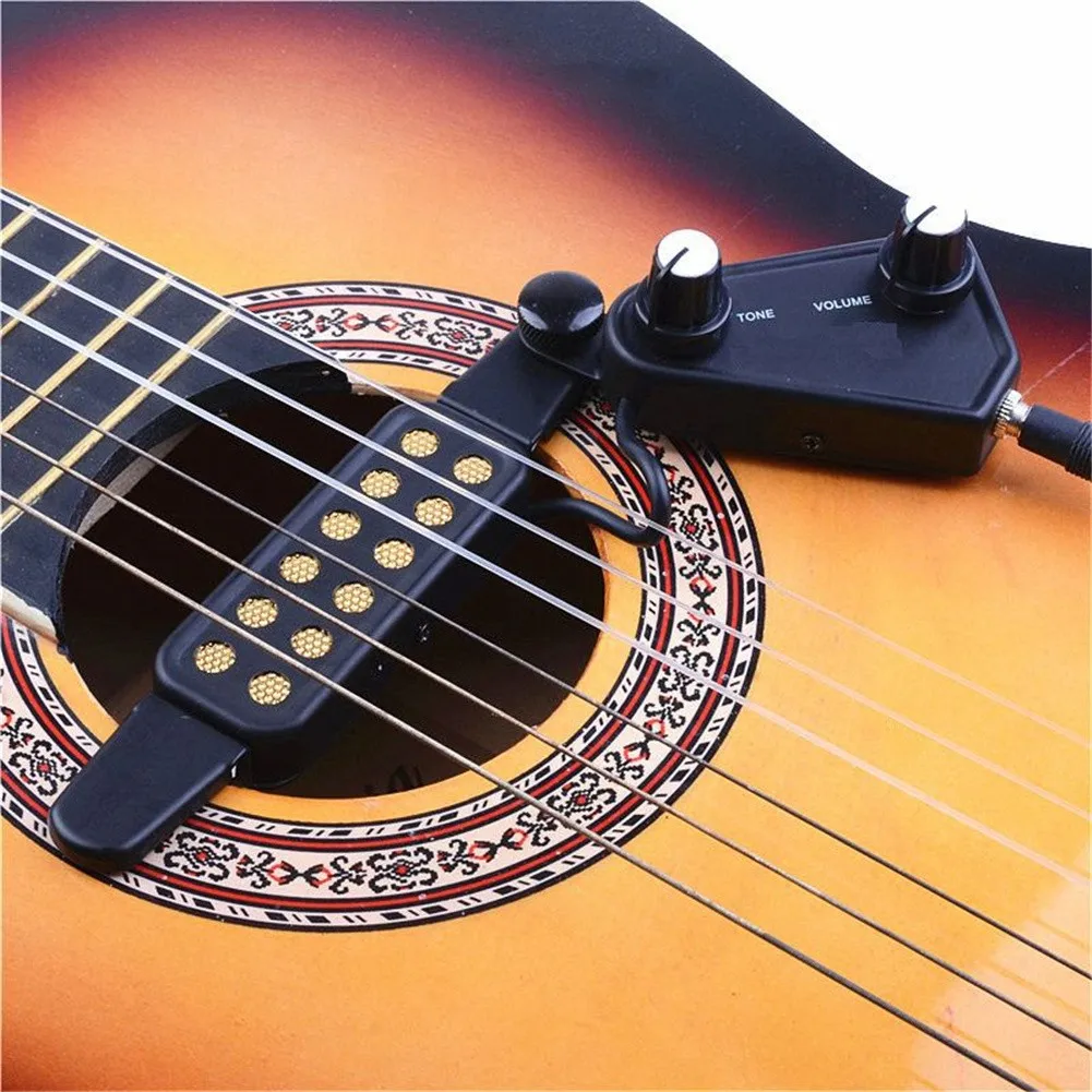 

12-hole Guitar Pickup Magnetic Transducer With Tone Volume Controller For 38"-41" Guitar With Steel String Guitar Audio Cable