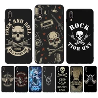 rock roll skull phone case for oppo reno realme c3 6pro cover for vivo y91c y17 y19 funda capa