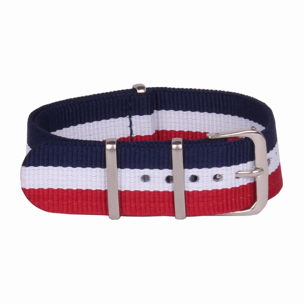 10pcs Wholesale Lot Stripe Retro 12 mm Strong Military Army nato fabric Nylon Watch Woven Strap Band Buckle belt 12mm watchbands