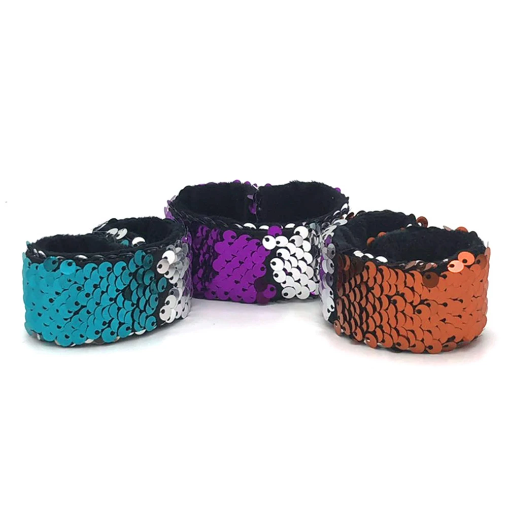 

Shiny Children Sequins Slap Bracelet Wristband Headband Party Wrist Strap Gift Party Props Fan wristband gift for your children