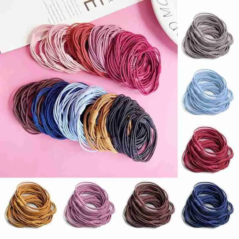 

10 шт. заколки для волос аксессуары Цвет резинки для волос веревка трикотажные резинки для волос повязка на голову украшения для волос резин...