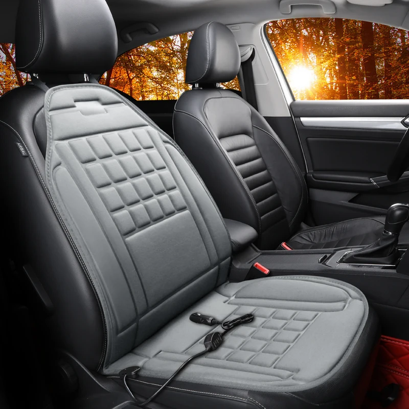 

KKYSYELVA 1PCS Car Heated Seat Covers Auto 12V Heating Heater Cushion Warmer Pad Winter Seat Covers Universal Car Seat Covers