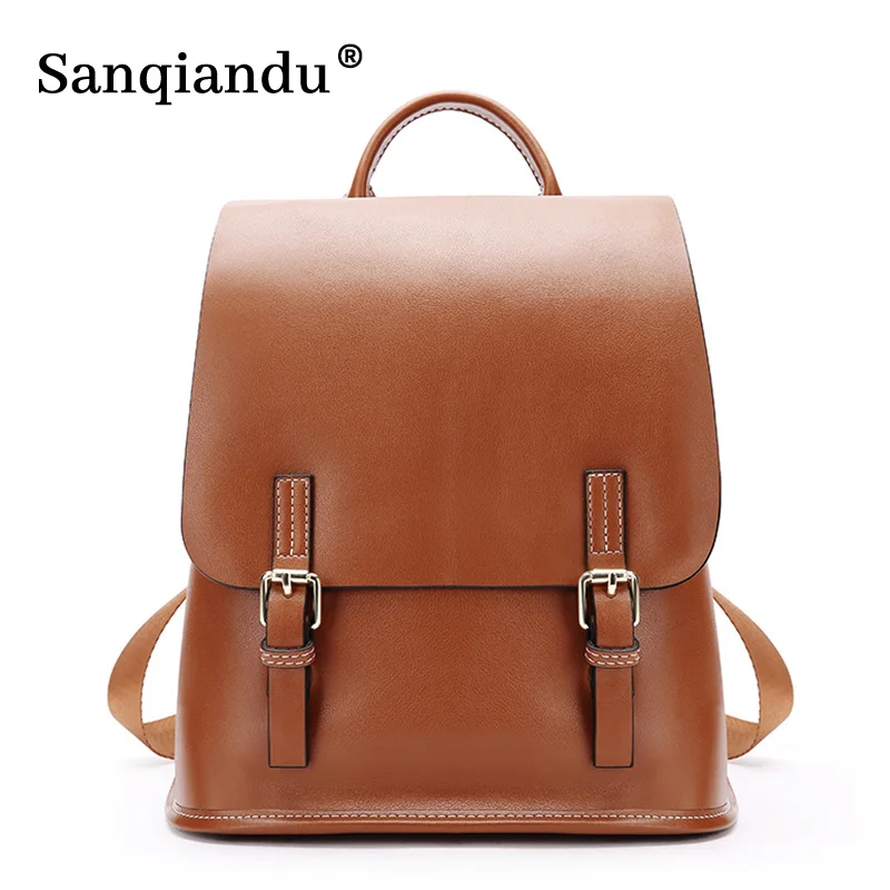 Рюкзак в винтажном стиле для женщин Женские сапоги из натуральной кожи кожаный