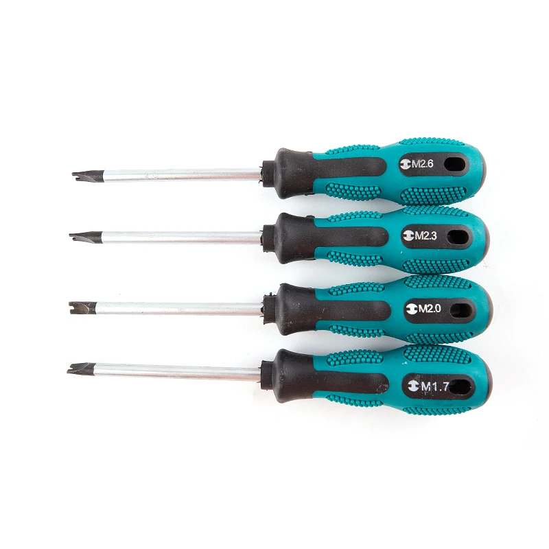 

4Pcs/pack 8cm Long Nonslip Handle Magnetic Spanner Head Screwdriver Set Hand Tool 1.7mm/2.0mm/2.3mm/2.6mm