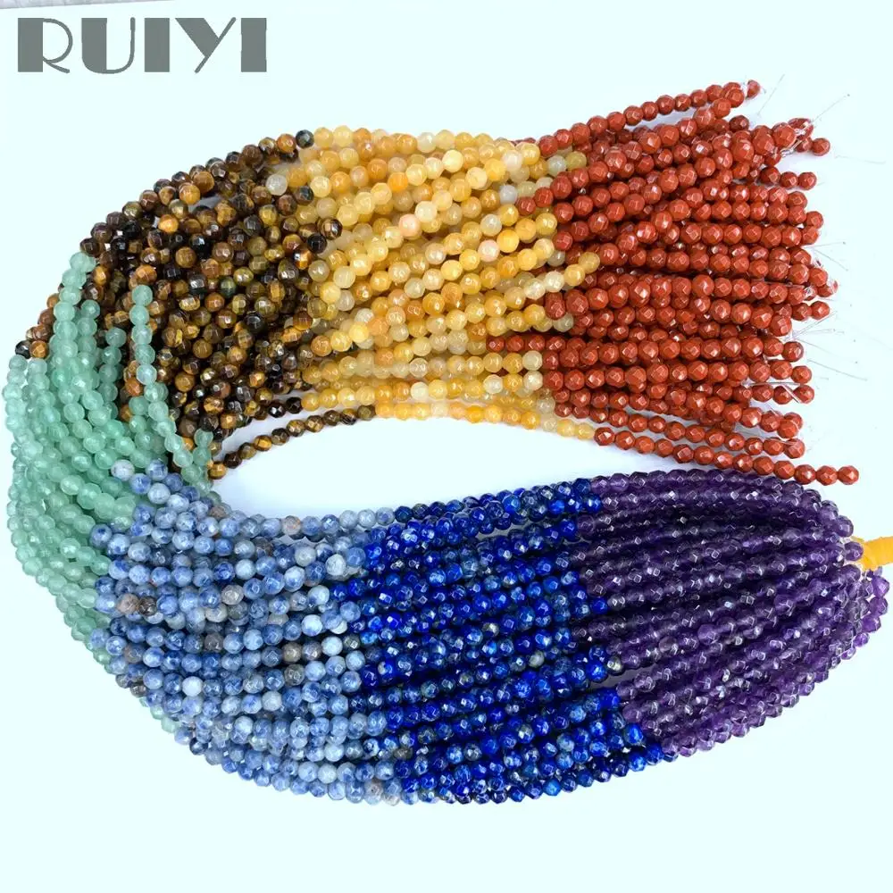 Ruiyi 7 чакра бусины натурального граненый радуга камень поставки ювелирных