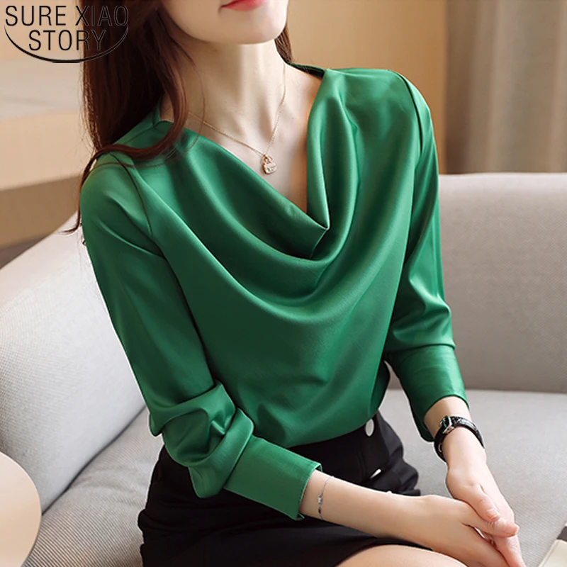 

Blusas Vintage Woman Shirt 6 Colors Loose Womens Tops and Blouses Long Sleeve Autumn 2021 Elegant Office Lady Clothing 10871