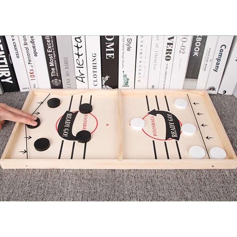 

Table Hockey DIY Fast Sling Puck Board Game Parent-child Interactive Party Fun XXUF