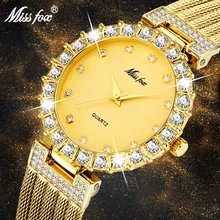 MISSFOXผู้หญิงนาฬิกาแบรนด์หรูนาฬิกากันน้ำขนาดใหญ่Labเพชรสุภาพสตรีนาฬิกาข้อมือผู้หญิงควอตซ์นา...