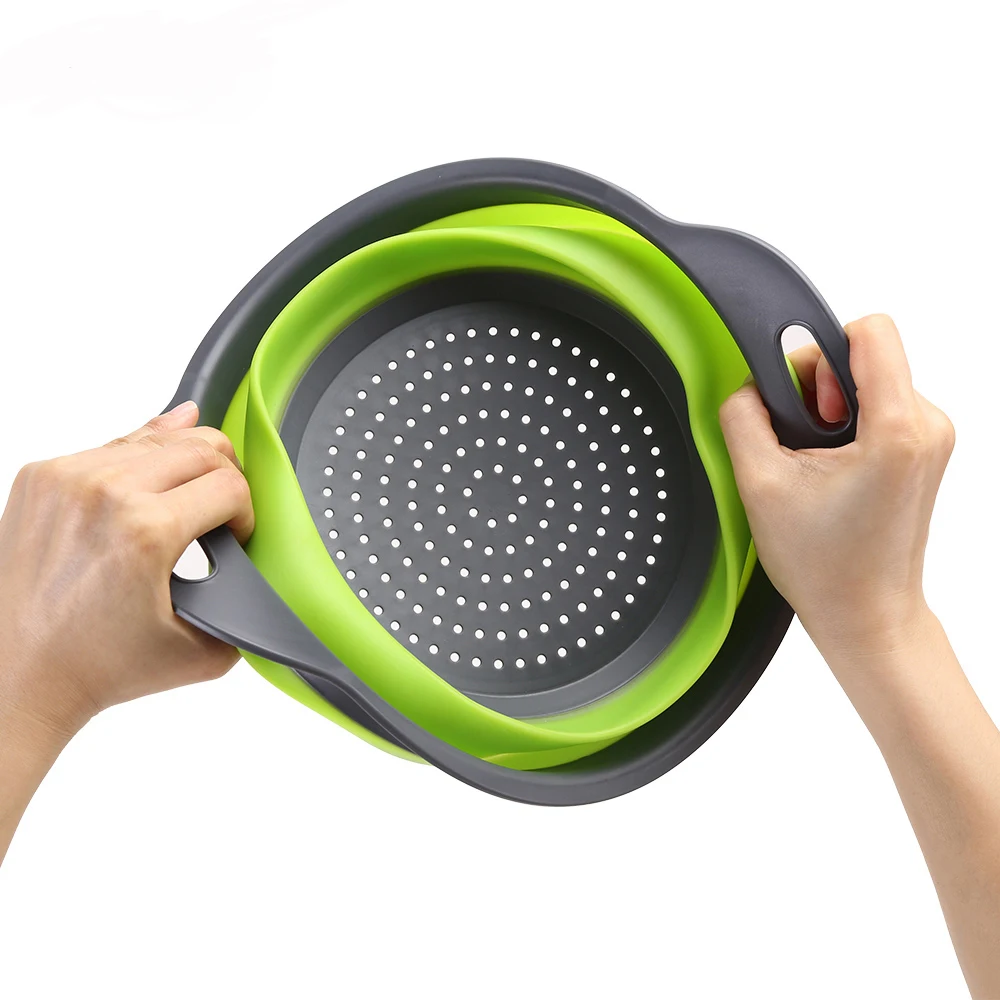 

Foldable Drain Basket Colander Fruit Vegetable Washing Basket Strainer Collapsible Drainer With Handle Kitchen Storage Tools
