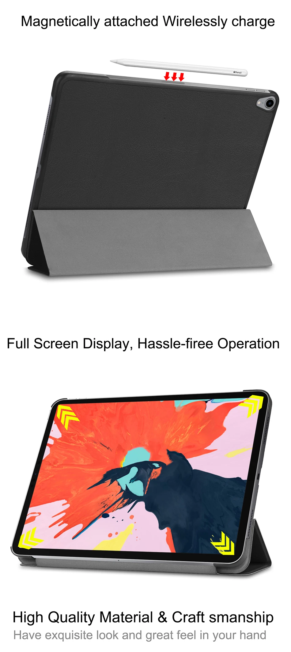 Чехол MTT с рисунком аниме для iPad Pro 12,9 дюйма, тонкий чехол из искусственной кожи с откидной крышкой и подставкой, чехол для планшета, чехол с функцией автоматического сна/пробуждения