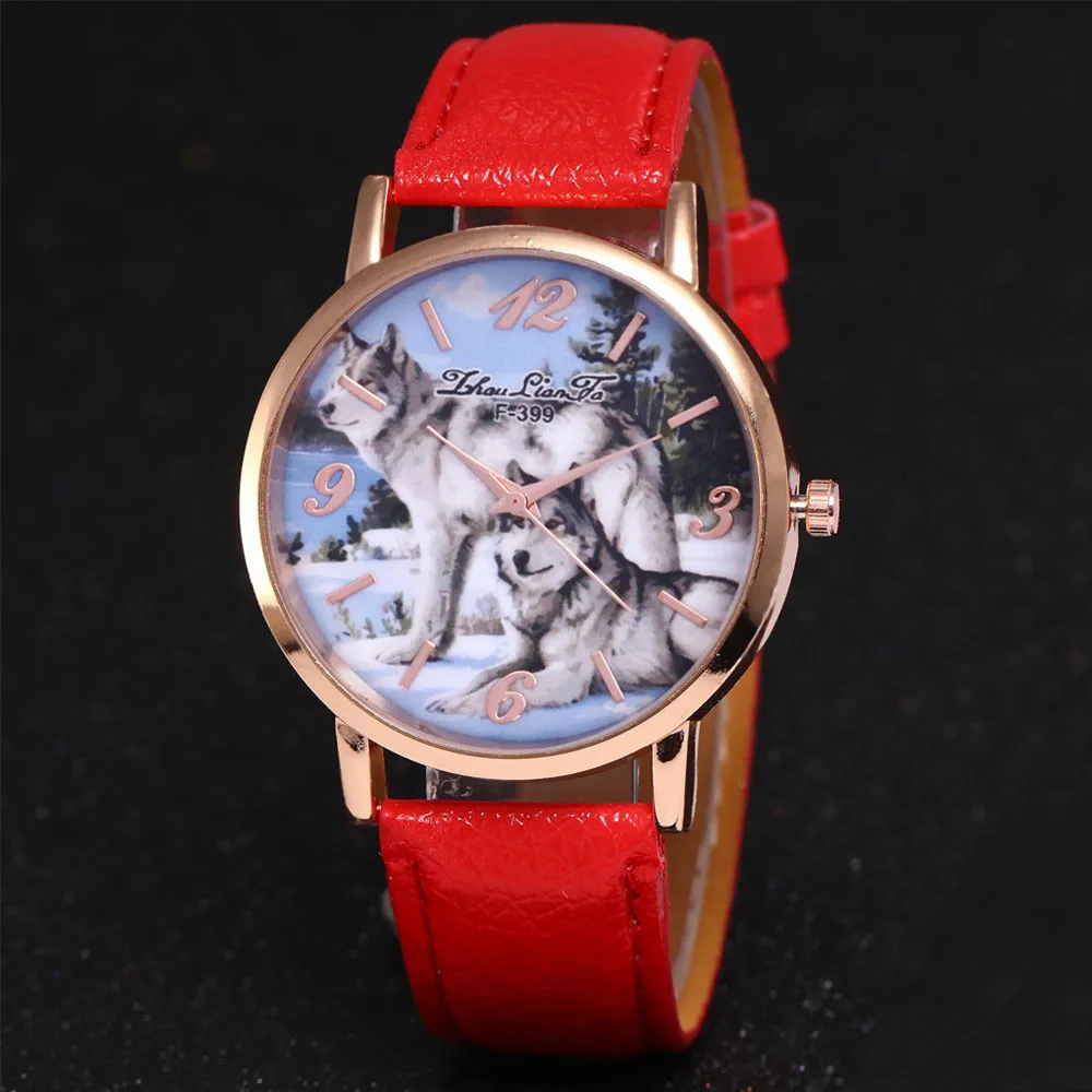 Модные женские кварцевые часы с кожаным ремешком подарочные креативные
