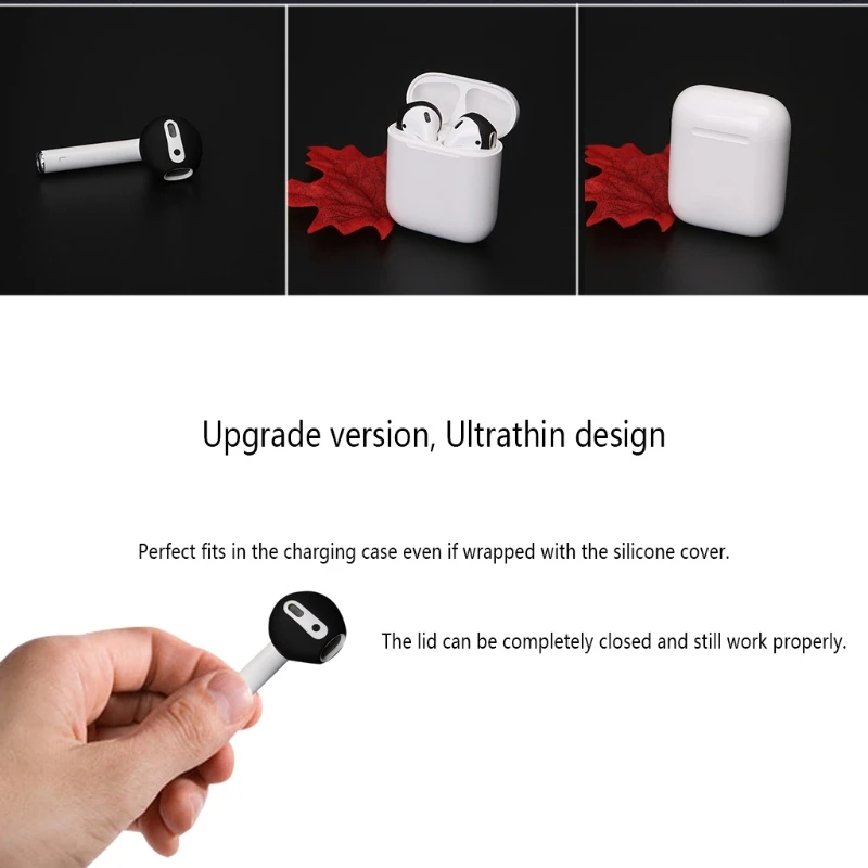 2 пары супертонких силиконовых наушников чехол для обновленный Apple Airpods iPhone 8 7 6 6S