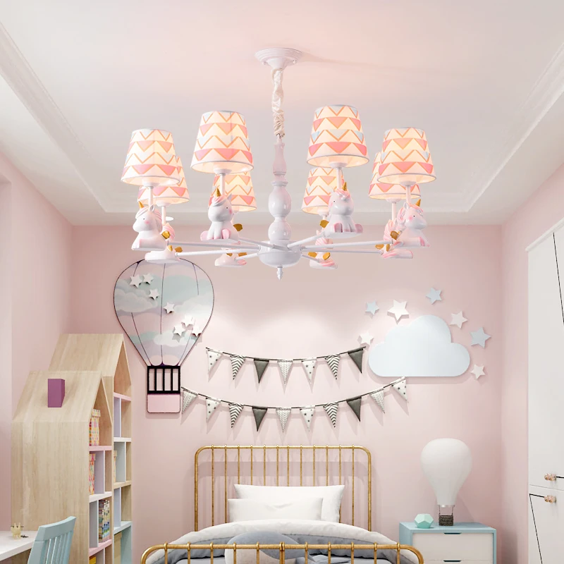 Детская мультяшная Люстра для спальни люстра девочки креативная светодиодная
