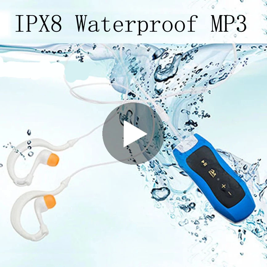 Ipx8 водонепроницаемый MP3 плеер Mr Mp 3 плавательный с наушниками fm радио музыкальная