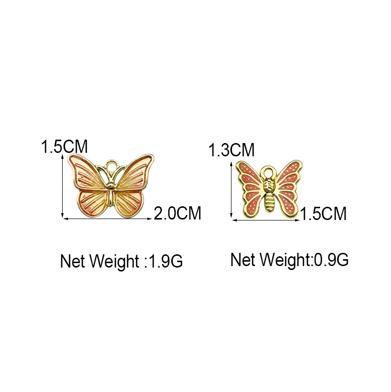 

10Pcs Gold Color Butterfly Charm Metal Cute Animal Pendant For Earring Bracelet Necklace Jewelry Accessorie Making Handmade DIY