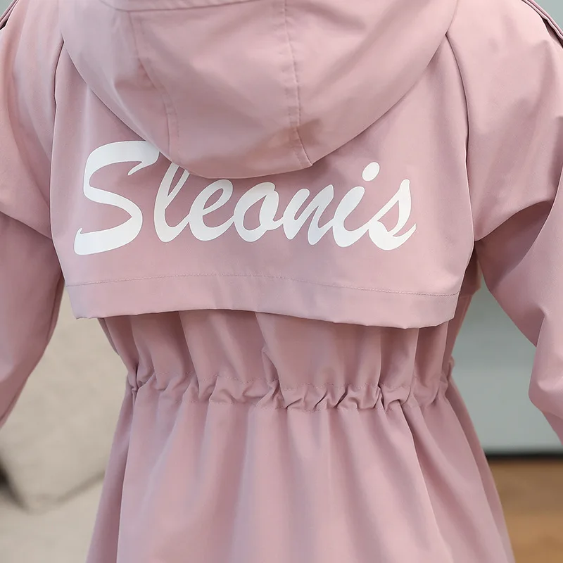 Тренчкот женский с капюшоном Длинная Верхняя одежда на молнии карманами кулиске