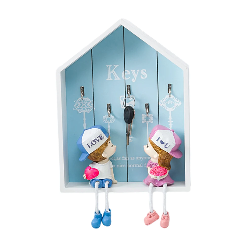 

Storage Box Hanger Organizer Decorative Frame Hanging Rack European Easy To Install Nordic Small Ornaments Home Wood Wall Shelf