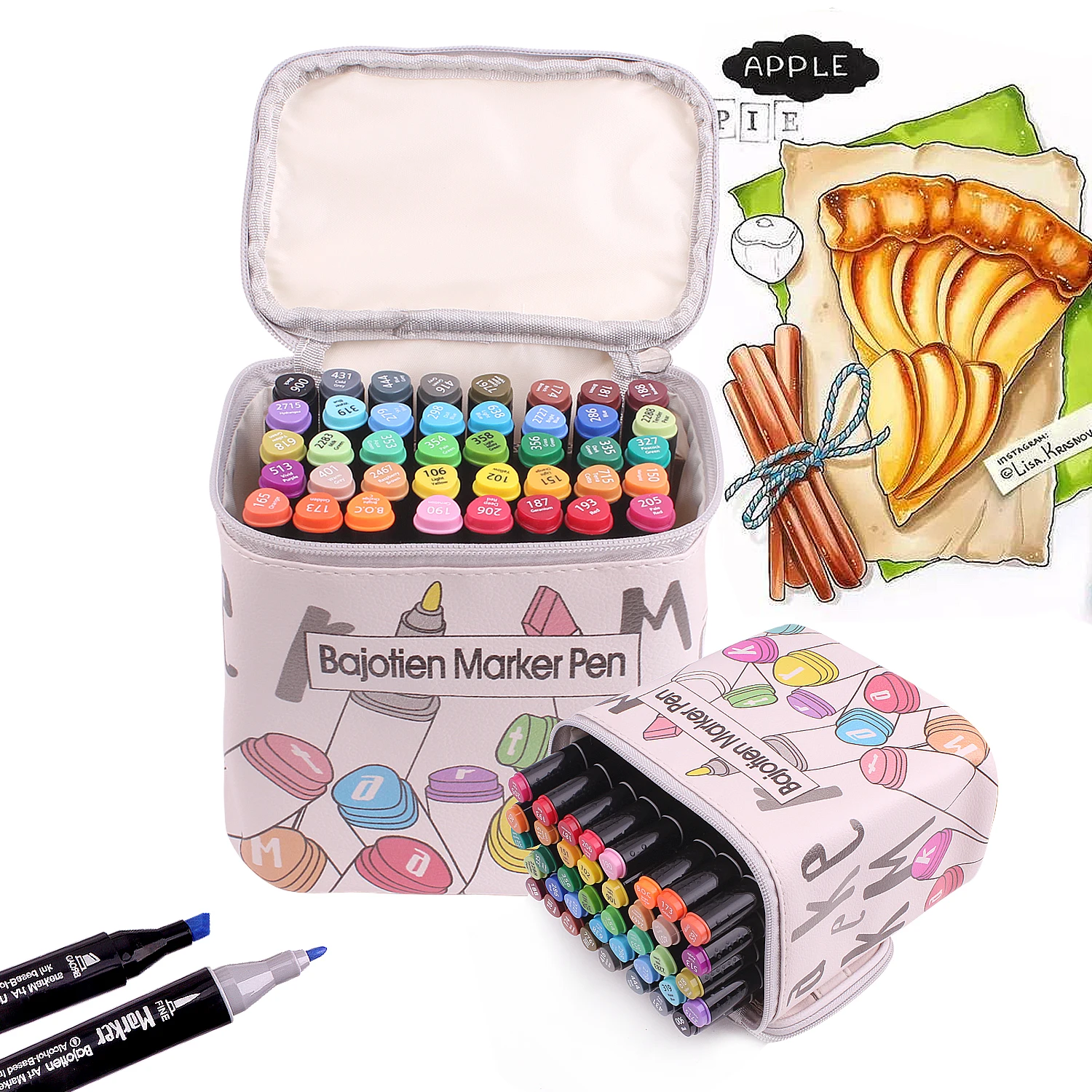

Art Marker,40/80 Colouring Pens Alcohol Markers Dual Tip Art Pens for Kids Adult Beginner, Permanent Marker with a Carrying Case