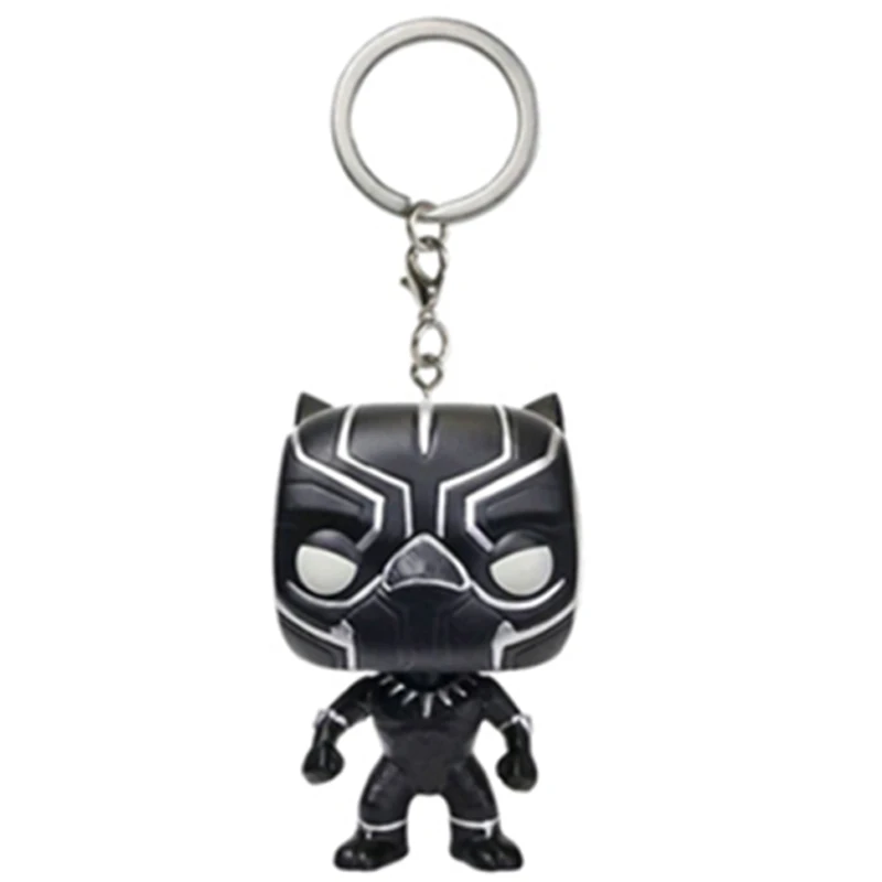 Black Panther Брелок с героями Marvel брелок с Железным человеком милый автомобильный брелок DC Comics брелок с Бэтменом для ключей - Цвет: Black Panther