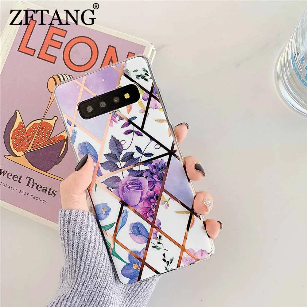 

Luxury Plating Flower Phone Cases For Samsung Galaxy A10 M10 A50 A70 A30S A50S A51 A71 5G A31 A41 A505 A307 A507 Case Back Cover