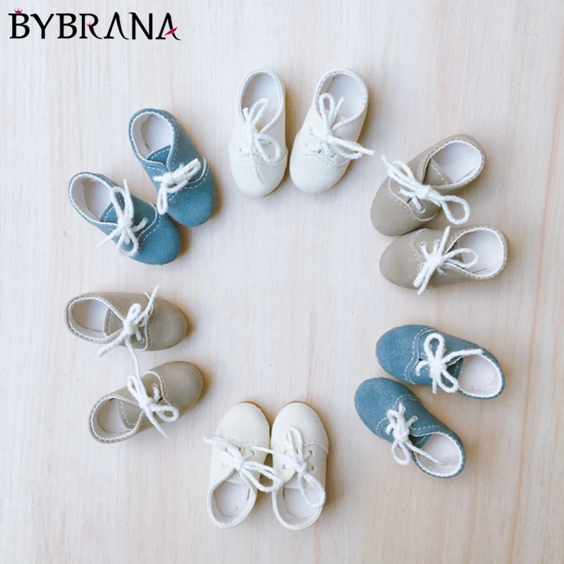 Bybrana SD BJD кукла маленькая кожаная обувь Ретро ремешок плоская с круглой головкой