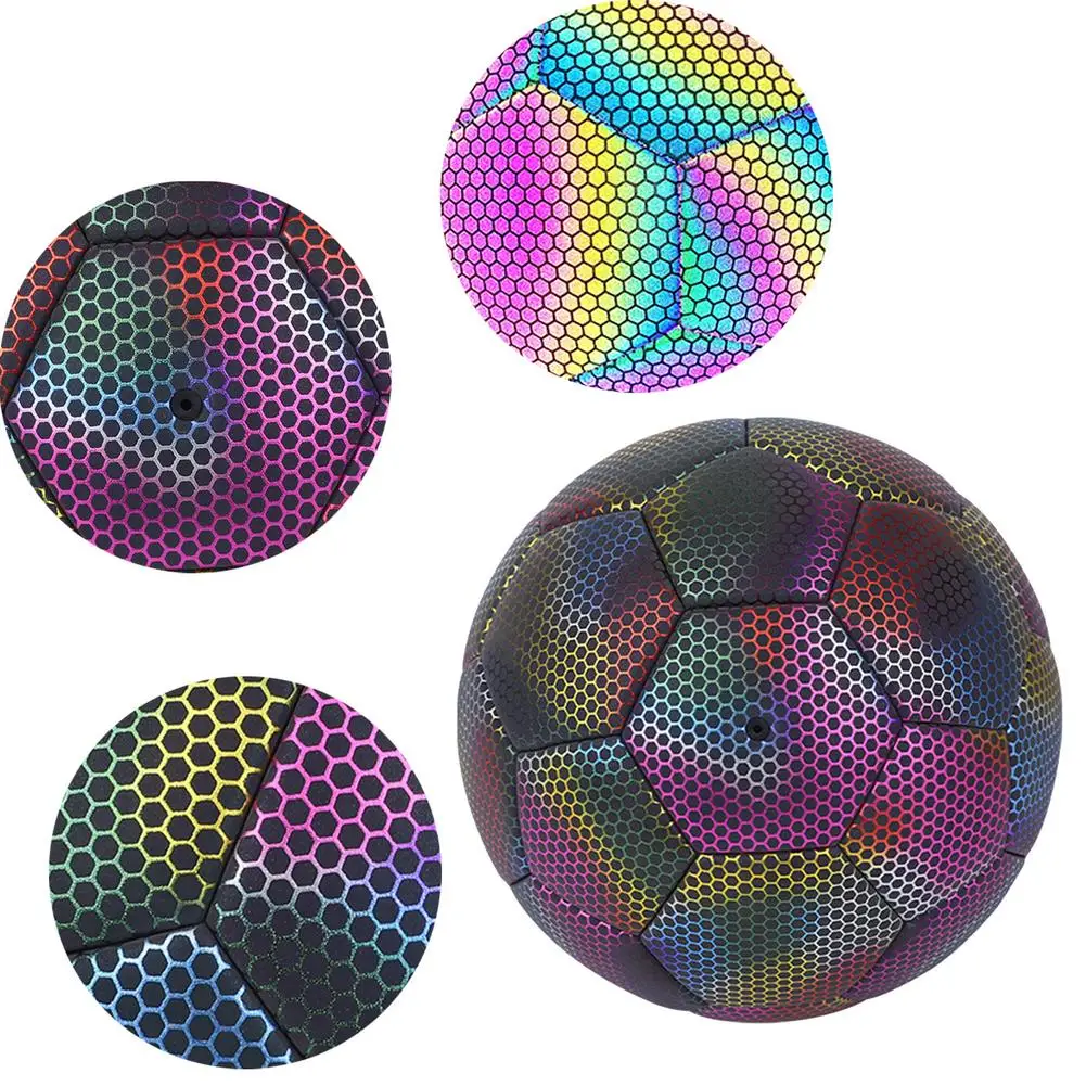 

Night Training Soccer Balls Holographic Reflective Footballs Soccer Balls For Night Game Glow In The Dark Soccer Balls