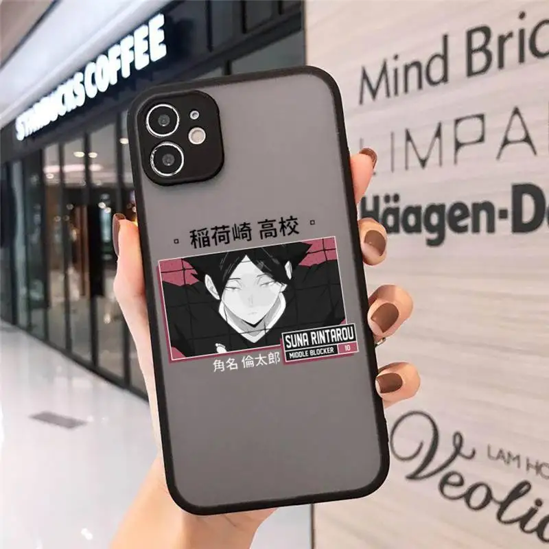 

volleyball haikyuu boy Anime Phone Case matte transparent For iphone 7 8 11 12 plus mini x xs xr pro max cover