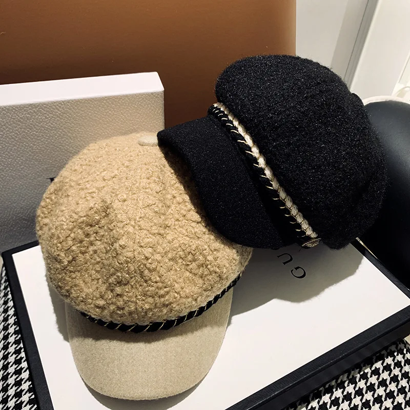 

Autumn Winter Hats for Women Solid Plain Octagonal Newsboy Cap Men Ladies Casual Wool Hat Winter Beret Women Painter Caps