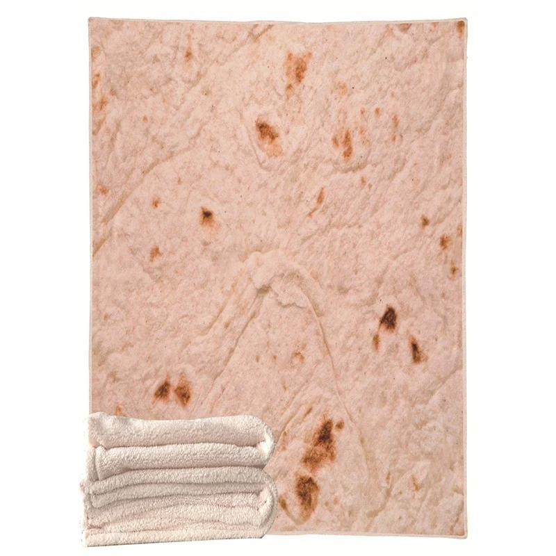 安い 快適なソフトトルティーヤburritoラップ毛布冬暖かいソファベッドスローブランケットクリエイティブ食品プリントベッドカバークリスマスギフト
