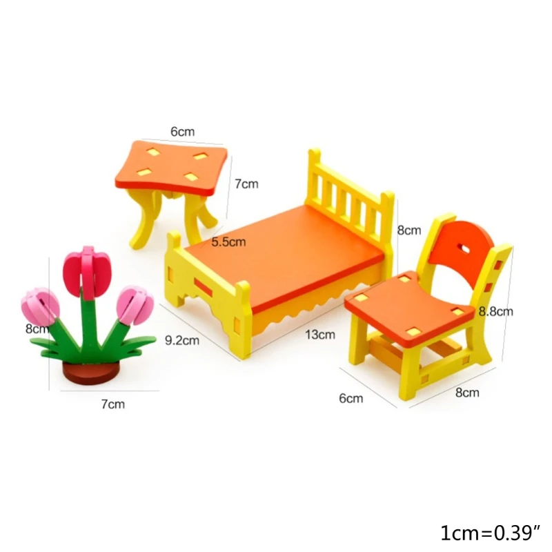 

1 Set Colorful Wooden Doll Miniature House Accessories Furniture House Furniture Dollhouse Doll Decoration Accessories