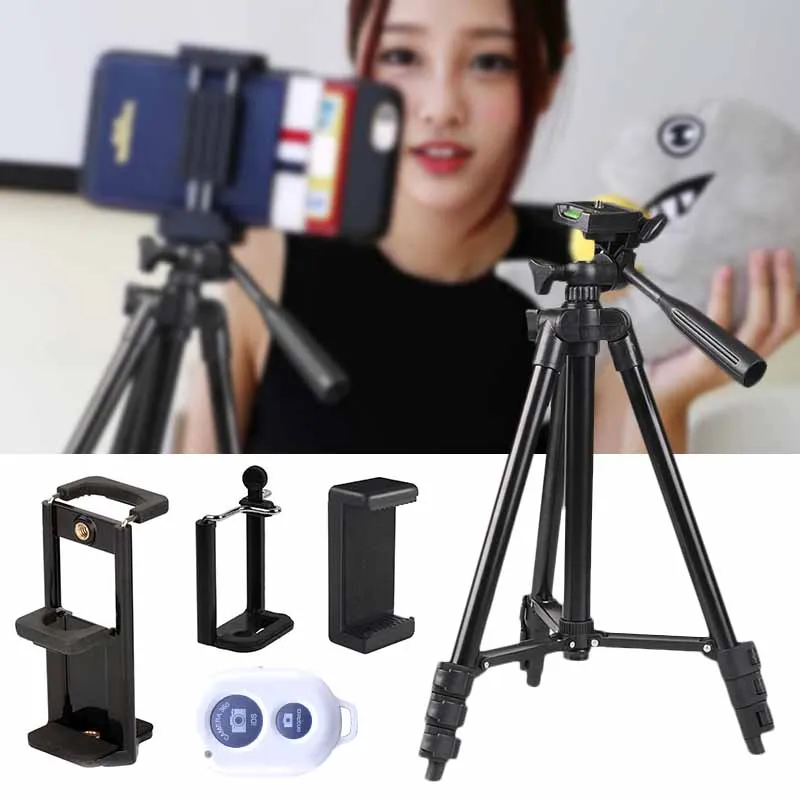 

Portable Phone Tripod For IPhone Xiaomi HUAWEI Gopro Compact Video Camera Lightweight Travel Mobile Phone Stand Holder Tripode