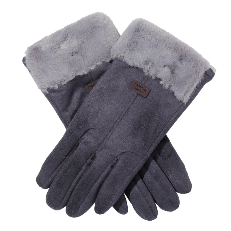 

Women's Outdoor Gloves Thicken Suede Composite Arctic Fleece Gloves For Ladies Warm Touch Screen Riding Outdoor Gloves Femme