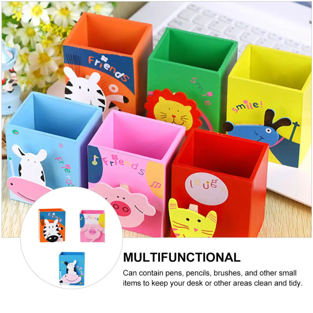 

3Pcs Pen Holders Desktop Cartoon Pen Holders Adornment Pen Storage Containers