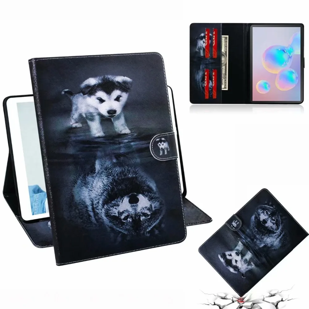Чехол для планшета для Samsung Galaxy Tab S6 T860 T865 SM-T860 SM-T865 10,5 дюймов модный цветной рисунок кожаный чехол-подставка, петля+ подставка для ручек