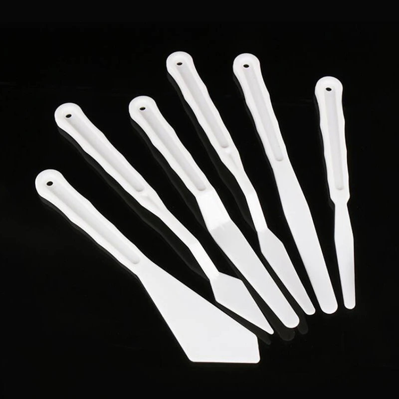 

Plastic Palette Knife Scraper Spatula Knives Shovel Art Supplies Acrylic plate 6pcs/lot Modelismo Clay Tools Set