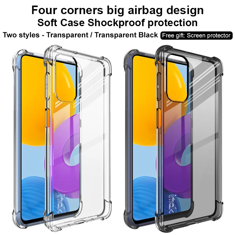 

IMAK Airbag 360 Protect For Galaxy M52 F52 A52 A72 A32 A42 A12 A22 A13 Clear Shockproof Soft Gel TPU Back Cover Case Crystal