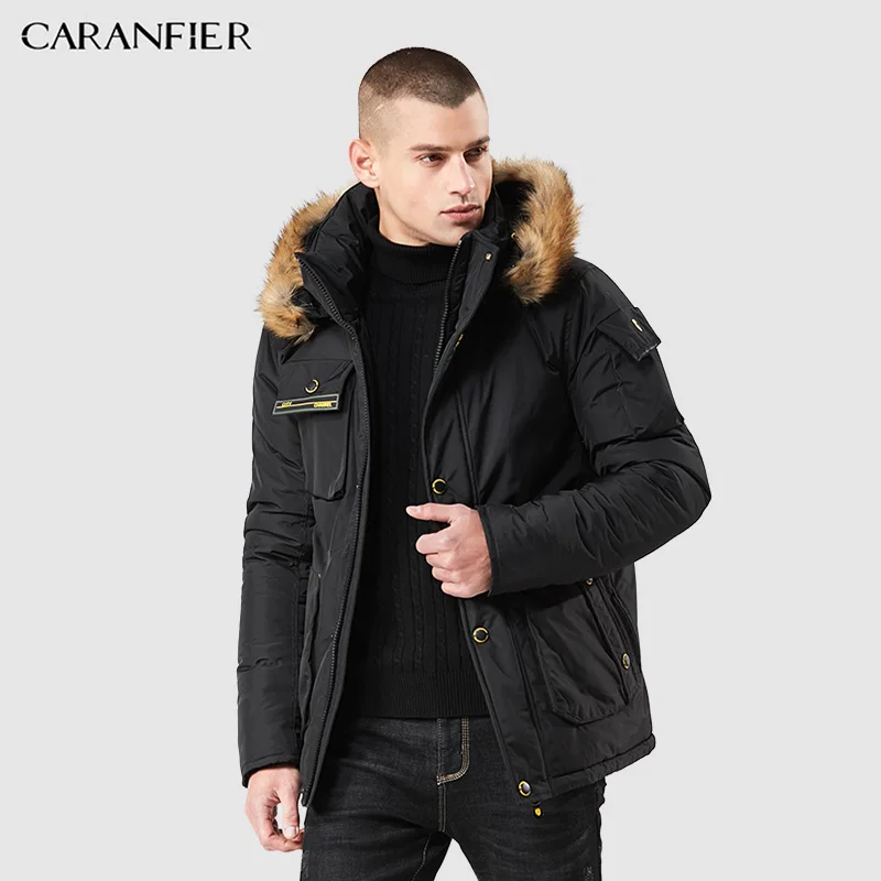 CARANFIER Новая зимняя мужская куртка "Аляска" Мужская Толстая куртка с хлопковой подкладкой Высококачественная парка Мужская модная повседневная куртка