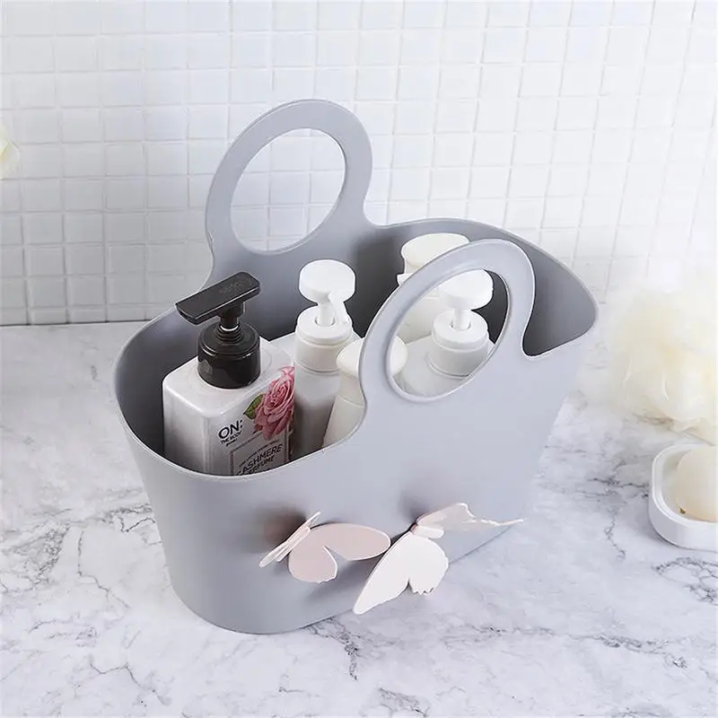 

Foldable Large Plastic Bath Basket Bathroom Butterfly Shopping Basket Wash Bath Storage Basket Fruit Organizer Laundry Basket