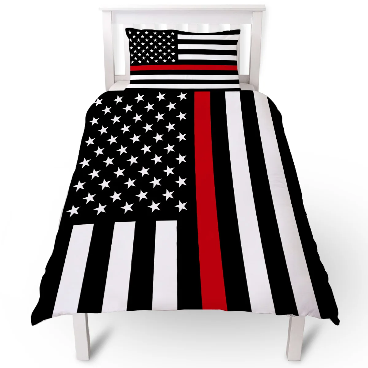 Красная линия американский флаг пододеяльник наволочка чехол набор постельного