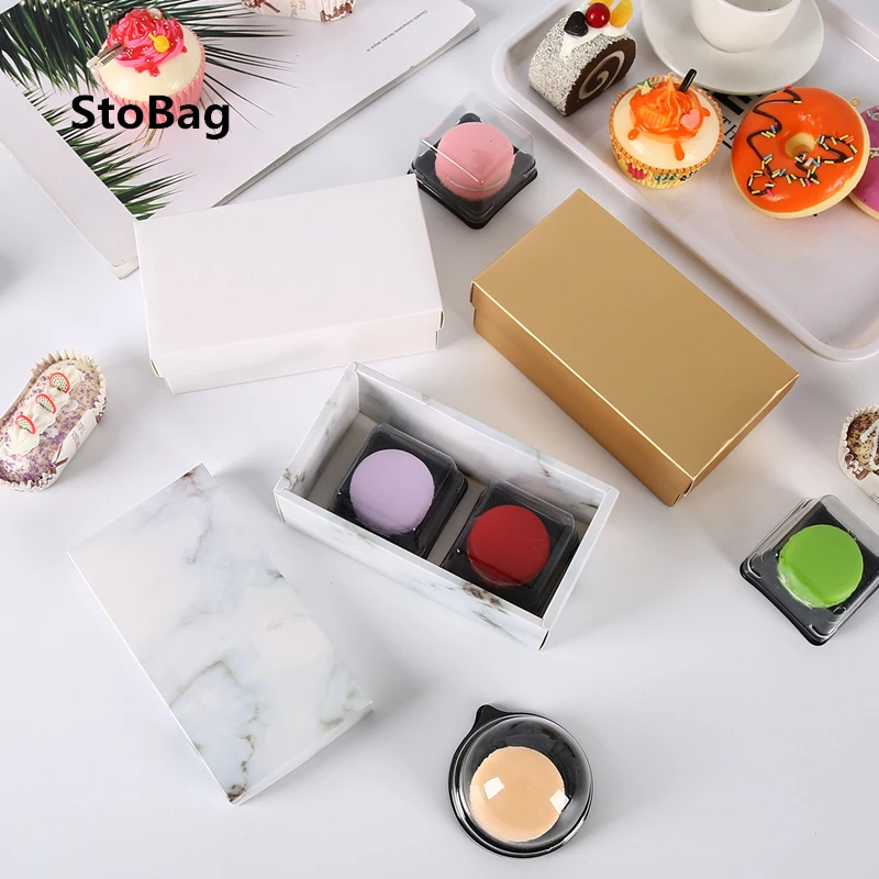 StoBag 10 шт. мраморная/Золотая/белая с крышкой бумажная коробка подарок на свадьбу