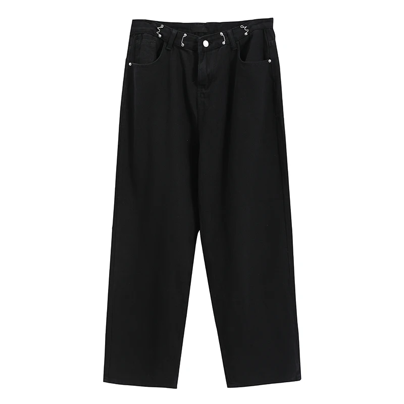 

ZCSMLL High waist jeans women's straight loose wide-leg pants autumn and winter 2021 new retro thin and thick mopping trousers